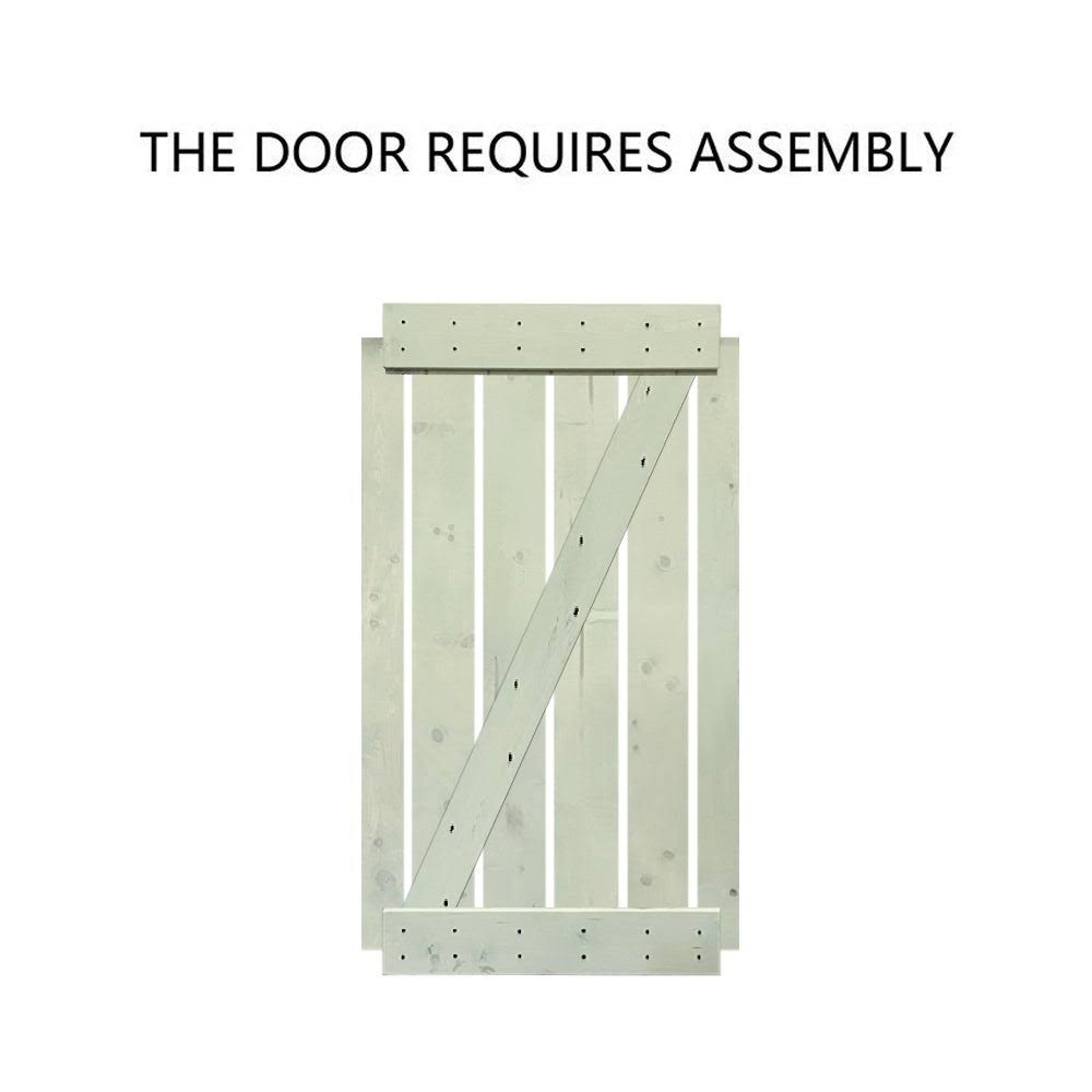 Stained Z Bar Double Barn Door with Hardware Kit B3618