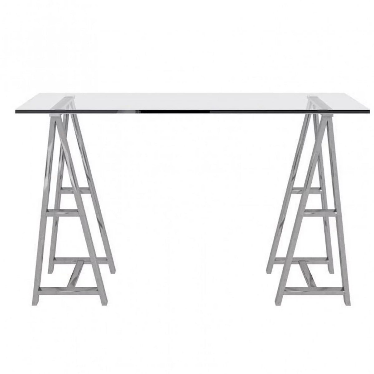 59 Inch Glass Top Steel Office Desk G695