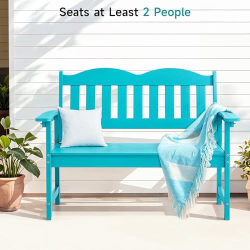 2-Person Poly Lumber Outdoor Bench with 800 lbs Weight Capacity Y452