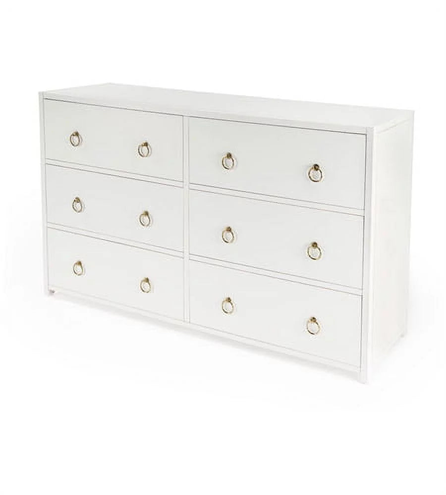 White Wood 6 Drawer Chest B4717