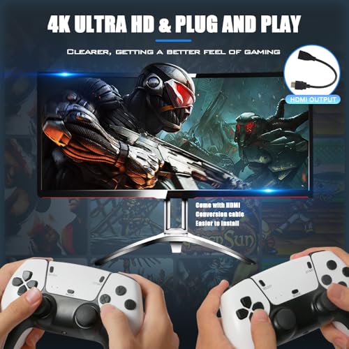 Wireless Retro Game Console with 20000+ Games, 64G, 9 Emulators, Dual Controllers O1790