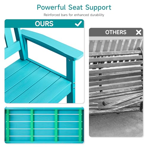 2-Person Poly Lumber Outdoor Bench with 800 lbs Weight Capacity Y452