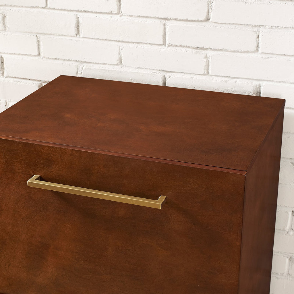2 Drawer Wood Bar Cabinet in Mahogany P22022