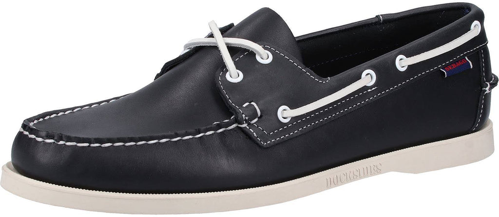 Blue Navy Leather Boat Shoes Q79729