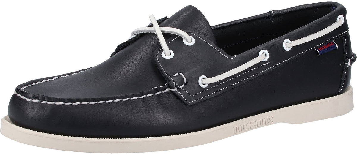 Blue Navy Leather Boat Shoes Q79729