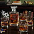 Whiskey Decanter Set with Decanter and Square Rocks Glasses K575