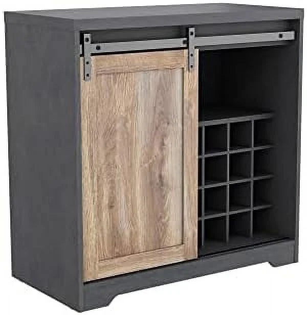 Farmhouse Kitchen Hutch Cabinet with Double Barn Door and Shelves G43499