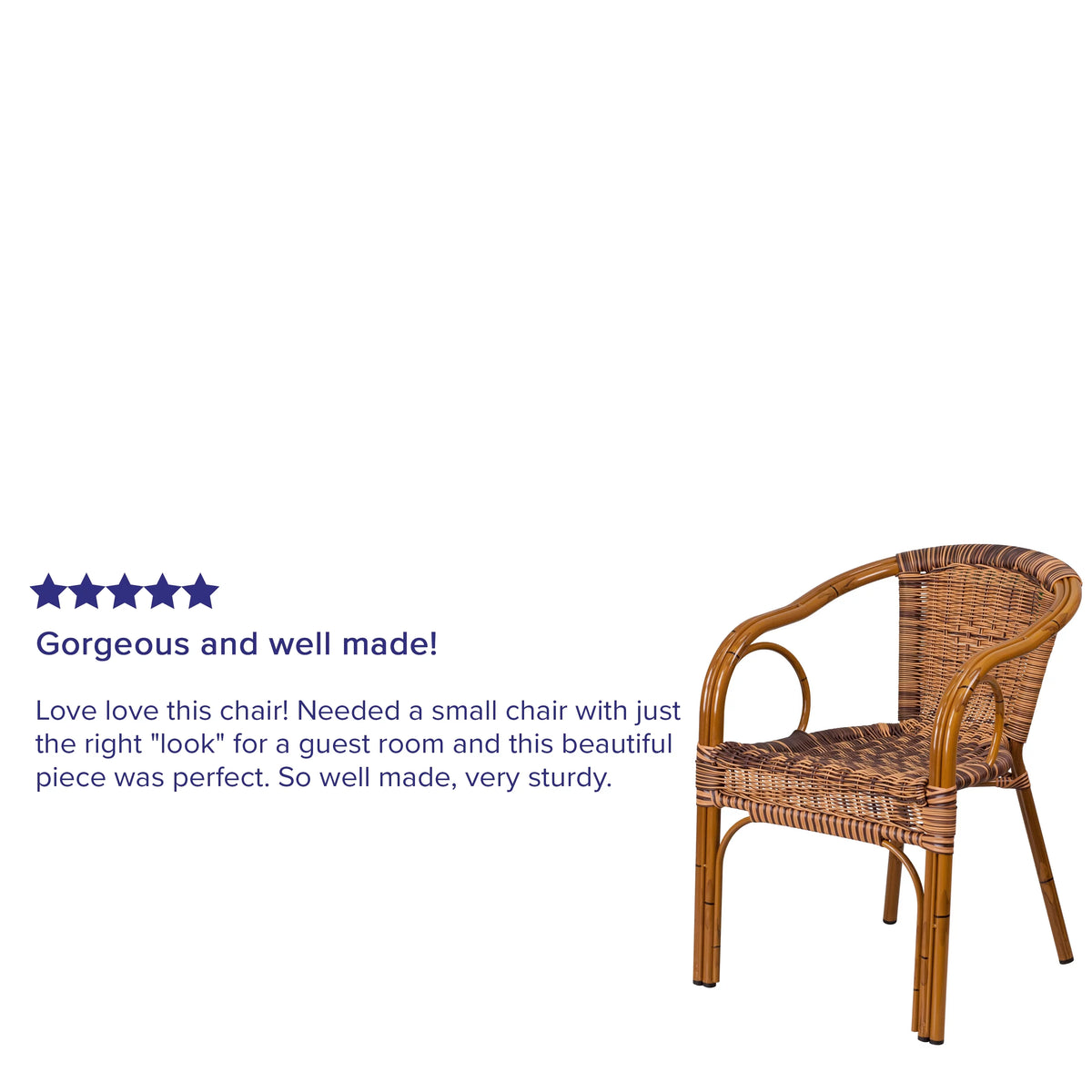 Brown Rattan Patio Chair with Dark Red Frame H7591
