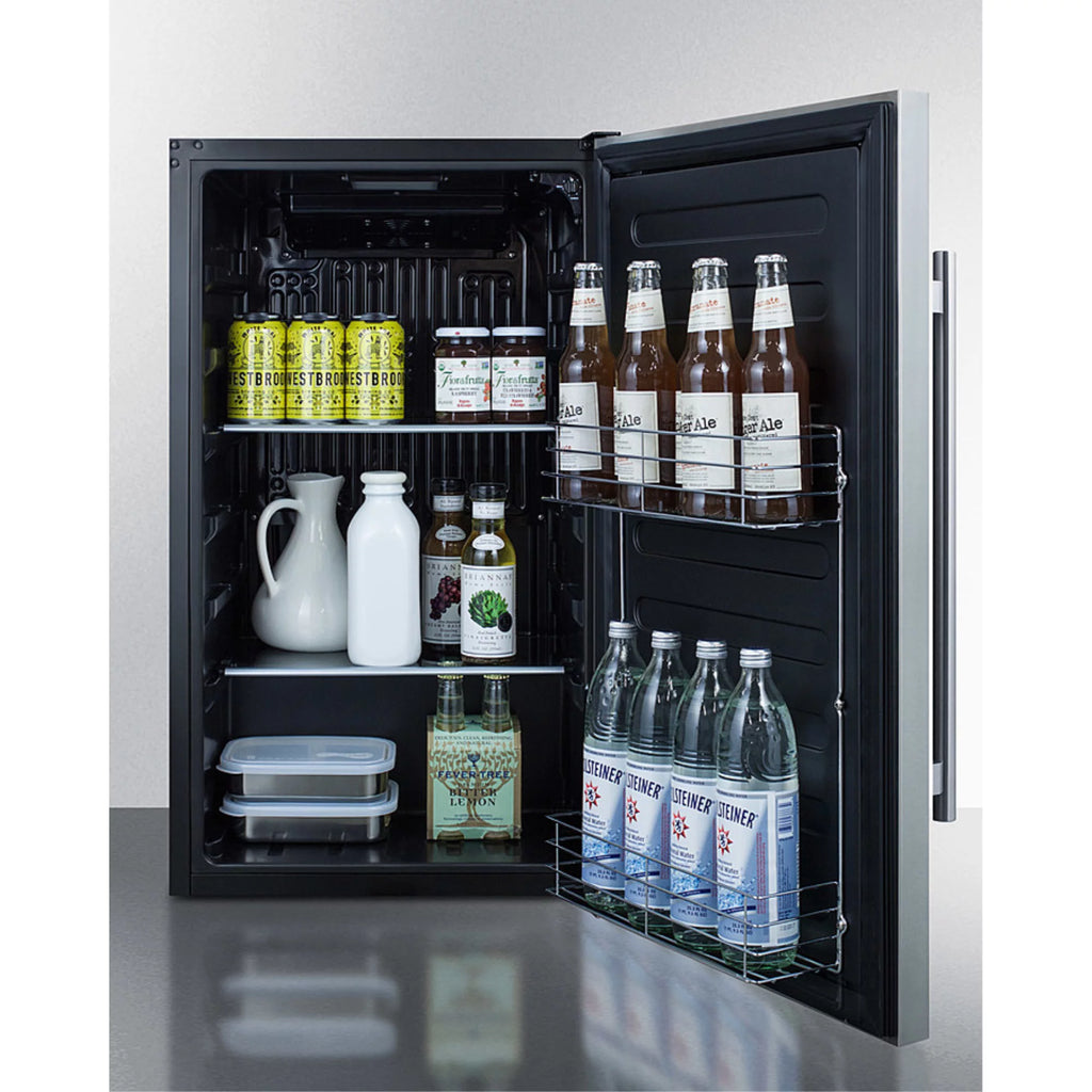 ADA Compliant 19" W All-Refrigerator with Stainless Steel Door and Lock R8599