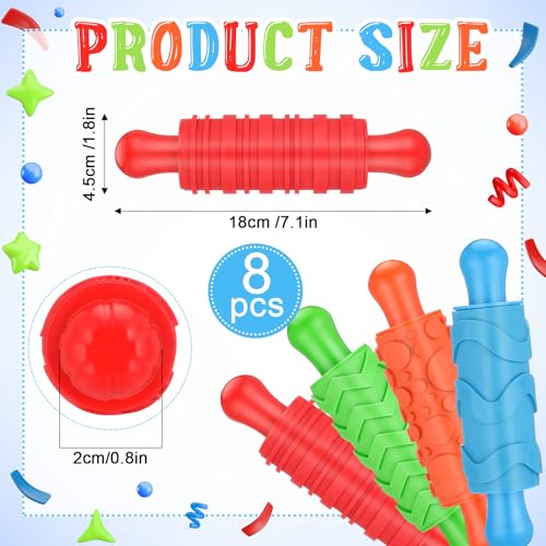 8 Pcs Play Dough Rollers with Plastic Handles P676