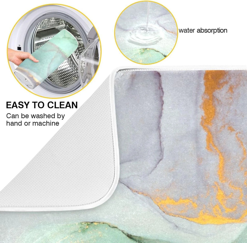 Abstract Marble Dish Drying Mat, 18x24Inch J2508