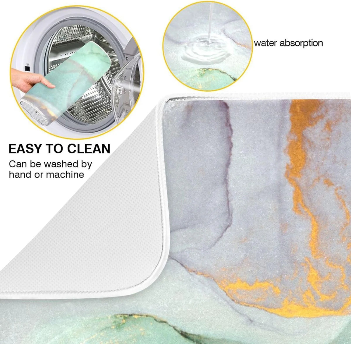 Abstract Marble Dish Drying Mat, 18x24Inch J2508