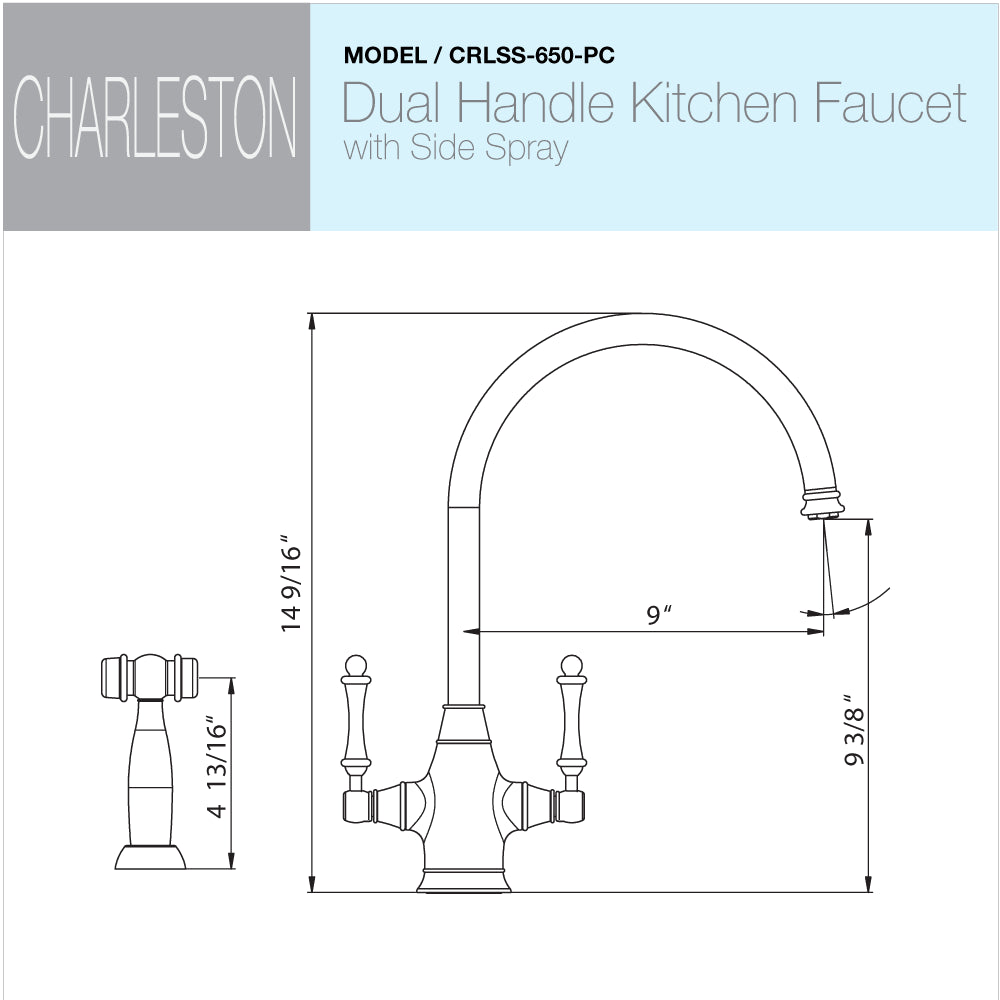 Oil Rubbed Bronze Two Handle Kitchen Faucet with Sidespray O308