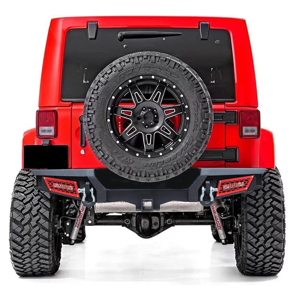 Front & Rear Bumper Combos with Winch Plate LED Work Lights Q376