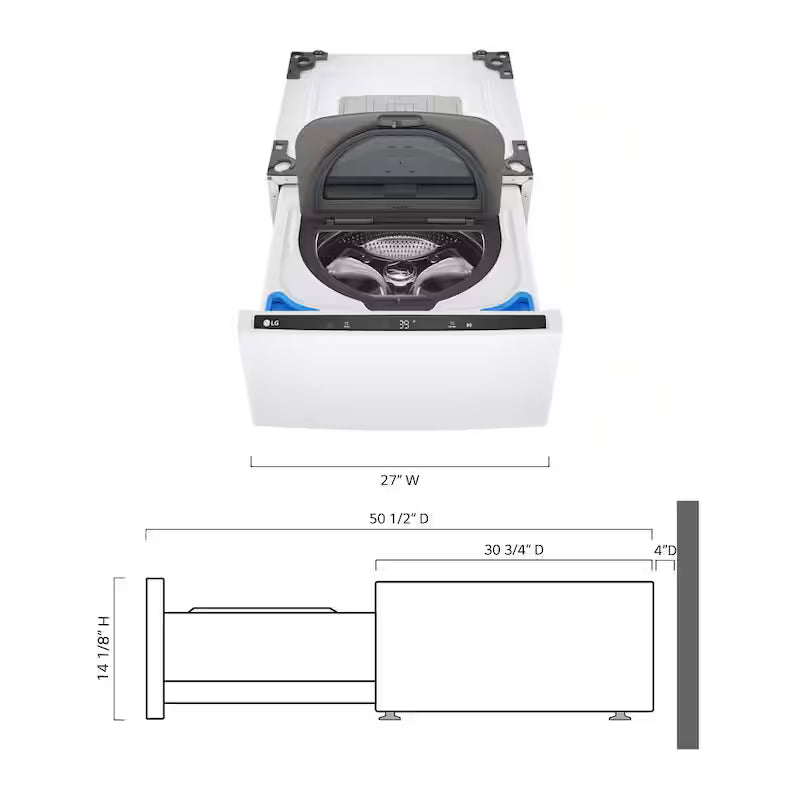 Laundry Pedestal Washer with Slim DD Motor in White S42284