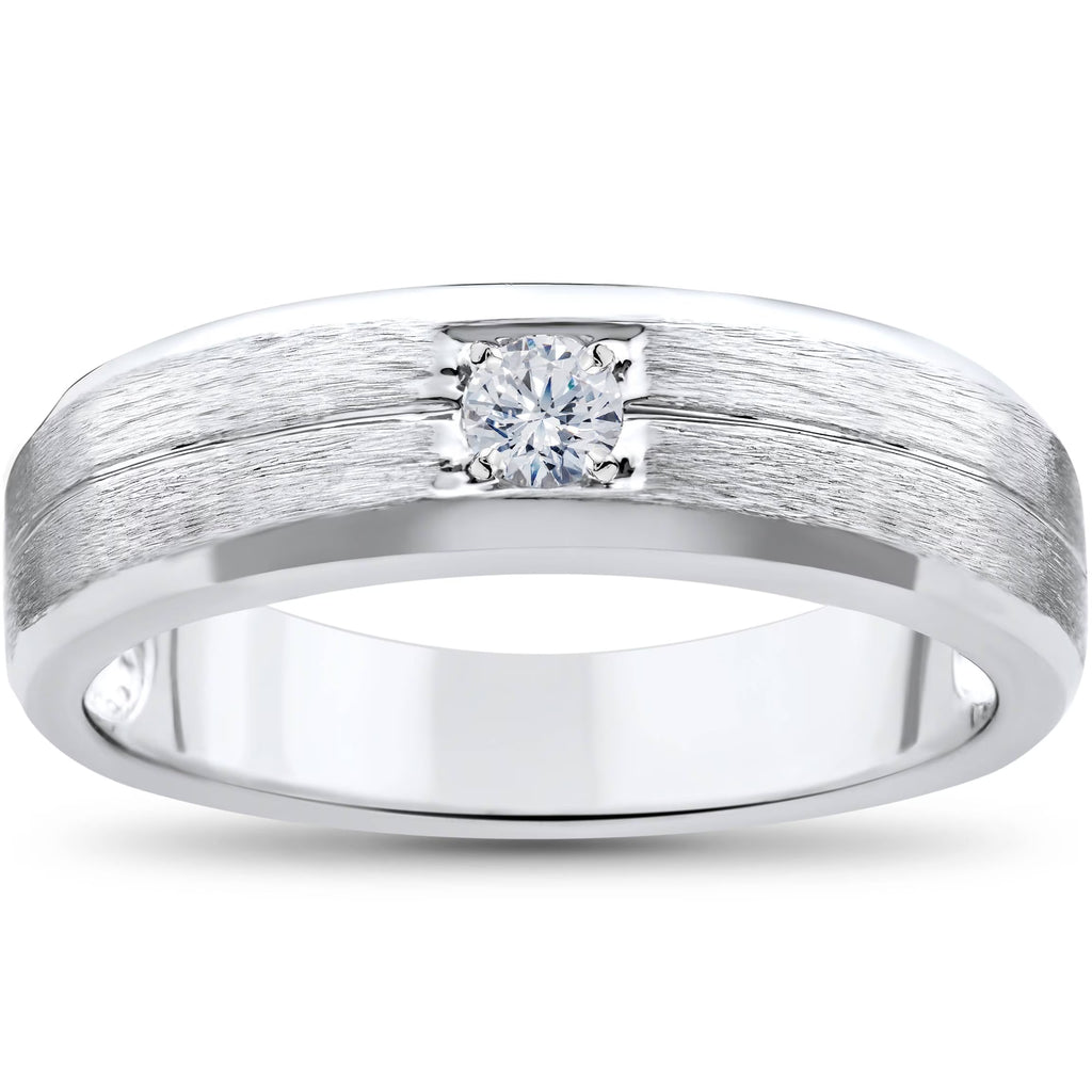 White Gold Solitaire Diamond Wedding Ring V37858
