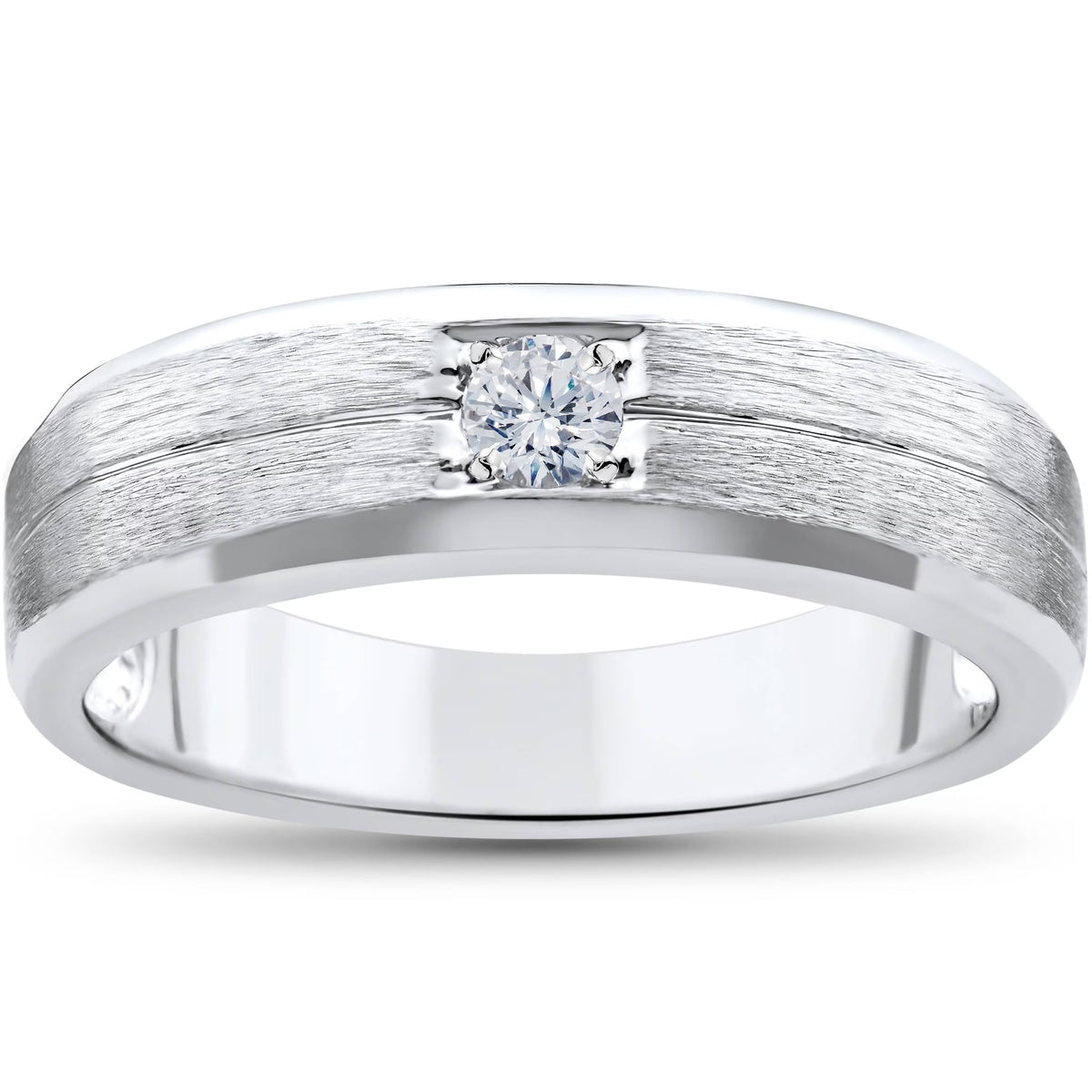White Gold Solitaire Diamond Wedding Ring V37858