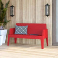 Red Plastic Garden Bench W452