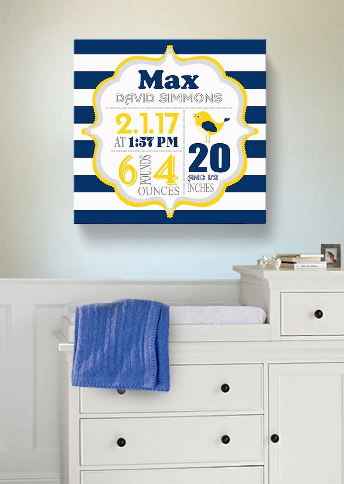 Navy 10x10 Canvas Nursery Decor S7605