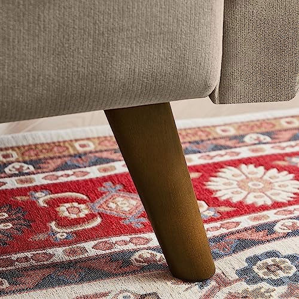 48" Linen Loveseat Sofa with Throw Pillows U6795