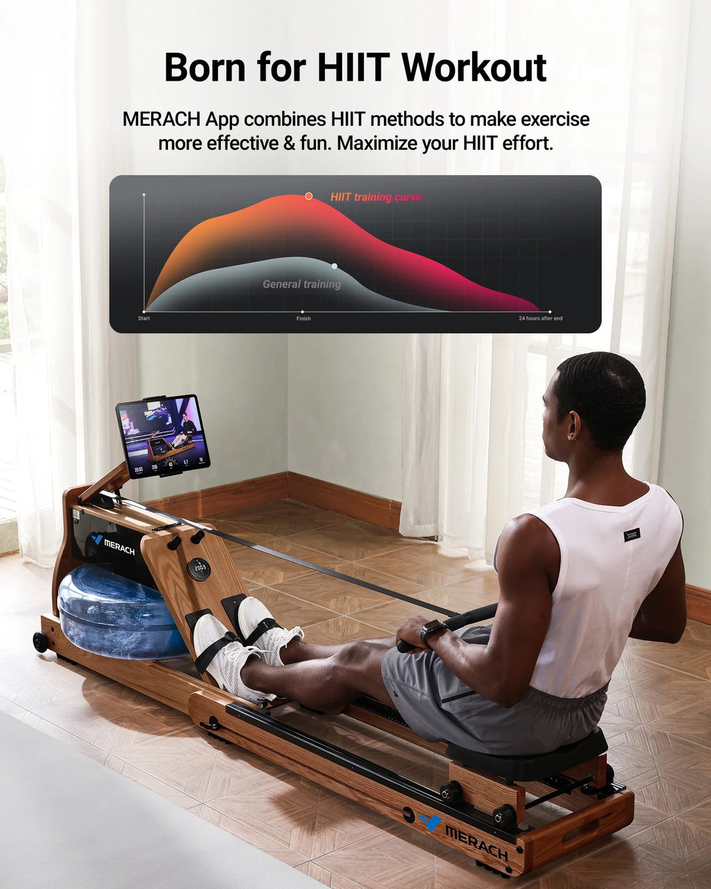 Foldable Solid Wood Rowing Machine C501
