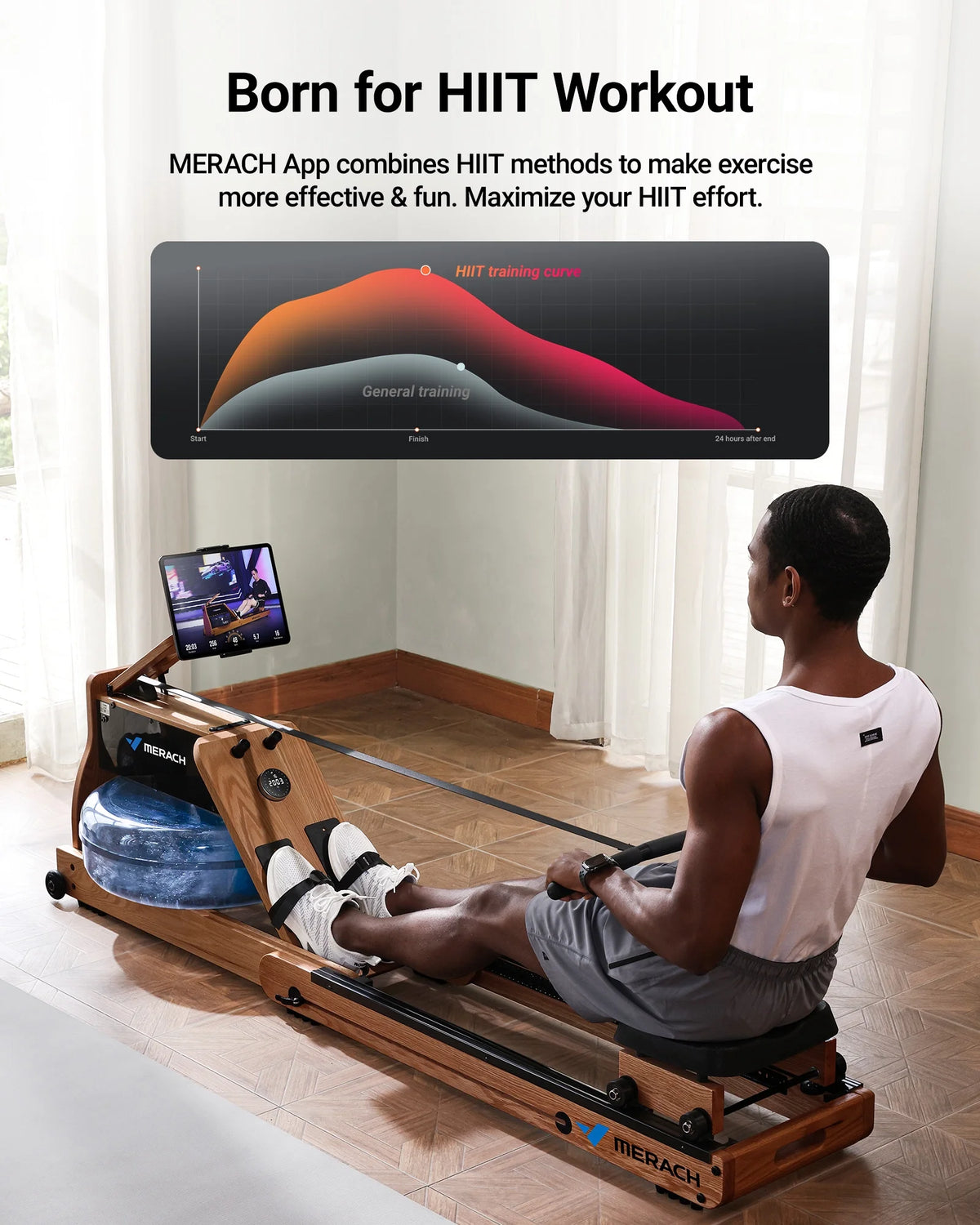 Foldable Solid Wood Rowing Machine C501