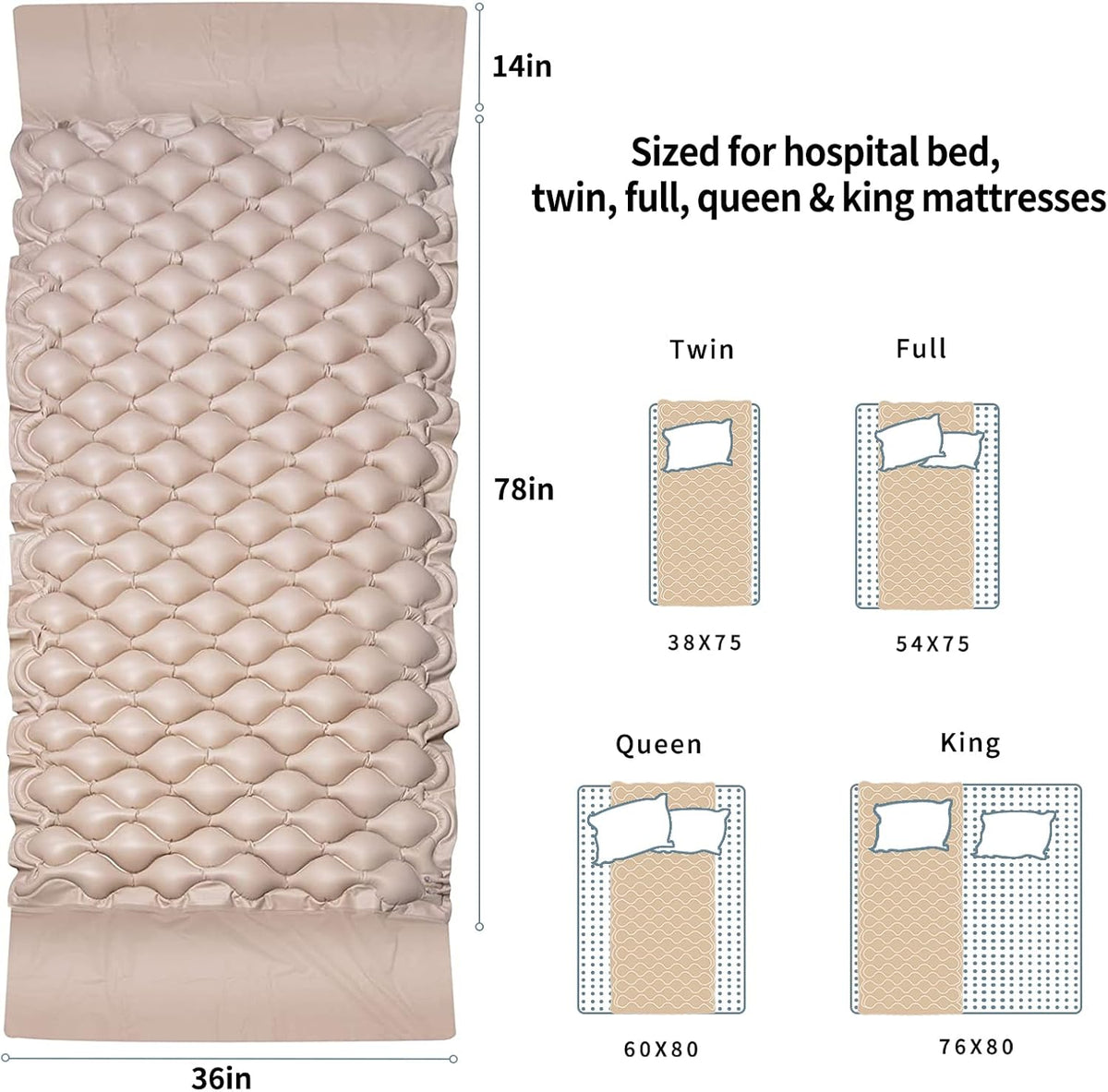 Alternating Pressure Pad Air Mattress for Hospital Bed O805