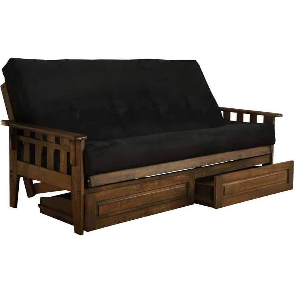 Black Suede Fabric Mattress Frame E393