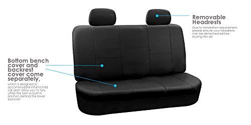 Black Faux Leather Full Set Seat Covers X97178