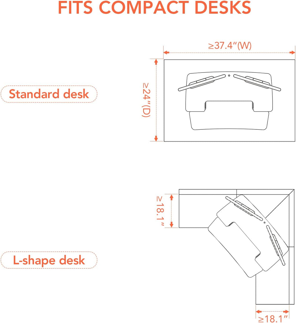 Electric Standing Desk Converter with Quick Release Keyboard Tray O33864