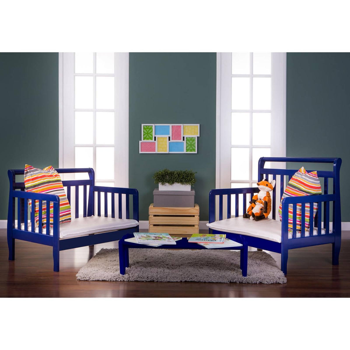 Royal Blue 3-in-1 Convertible Toddler Bed Y797