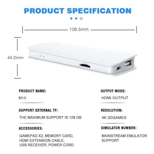 Wireless Retro Game Console with 20000+ Games, 64G, 9 Emulators, Dual Controllers O1790