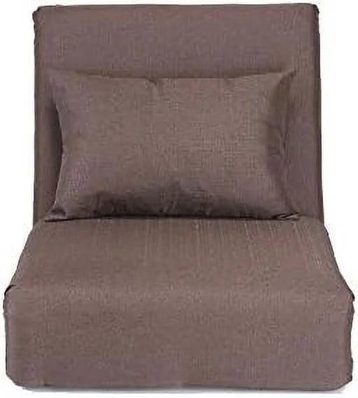 Linen Chair Beige 5-Position Adjustable Sofa V6098
