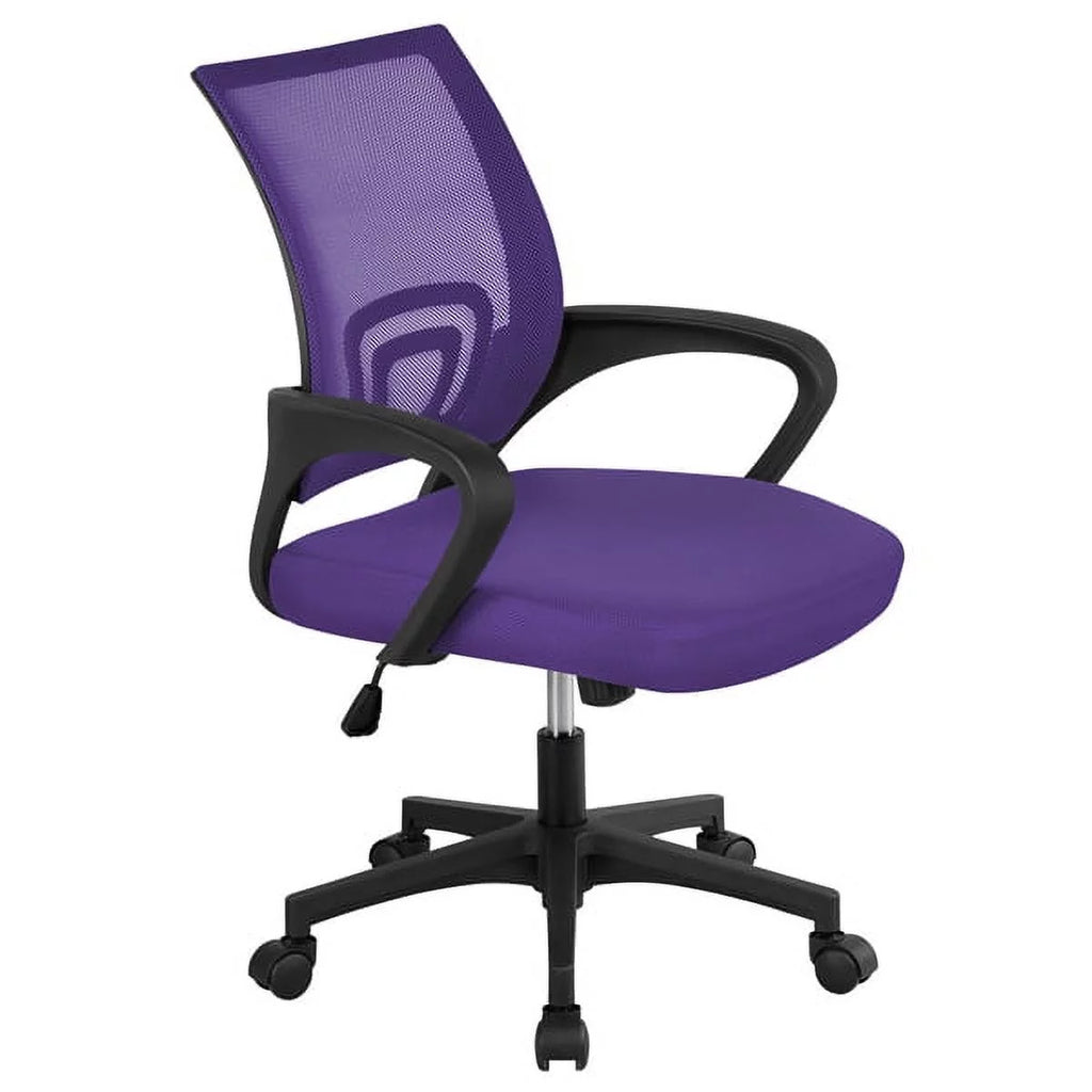 Purple Mesh Swivel Office Chair with Armrests J294753