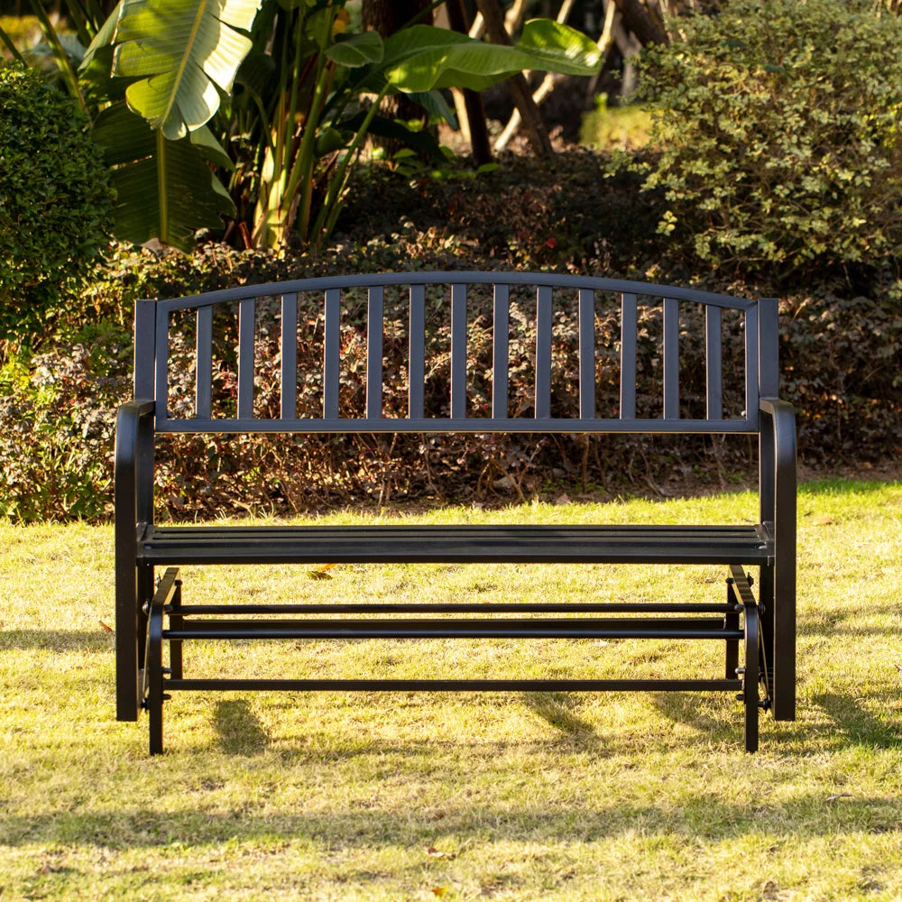 Black Steel Outdoor Swing Bench C885