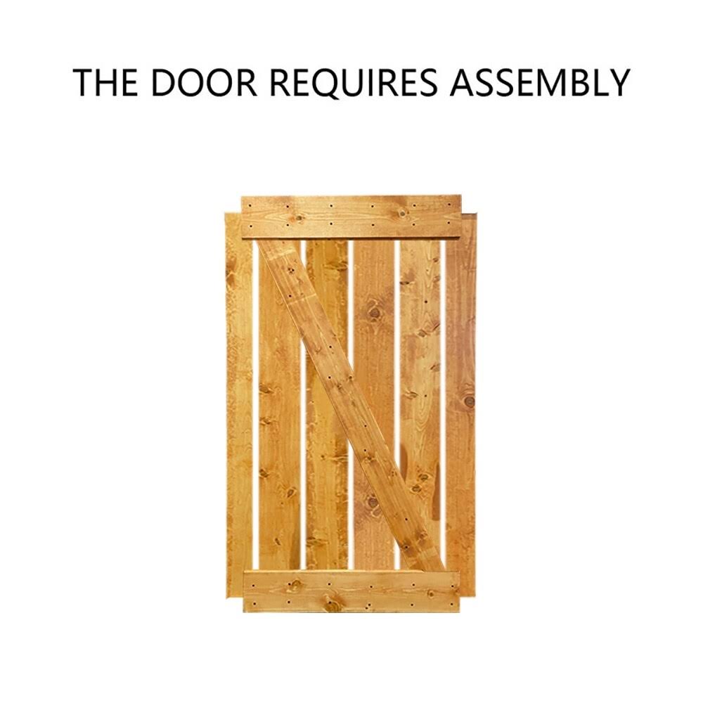 Stained Z Bar Double Barn Door with Hardware Kit B3618