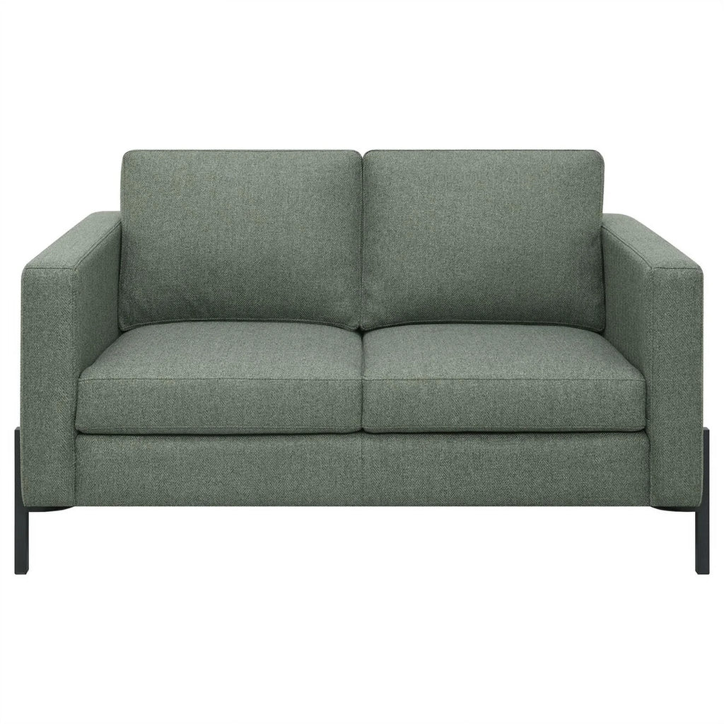 Sage Upholstered Fabric Loveseat with Track Arms R14523