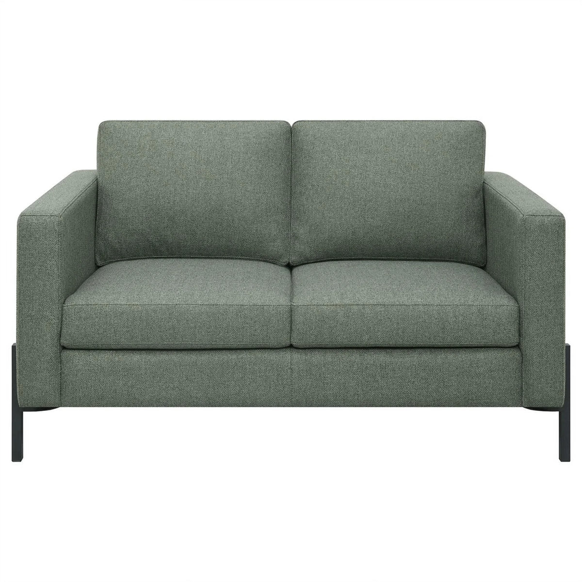 Sage Upholstered Fabric Loveseat with Track Arms R14523