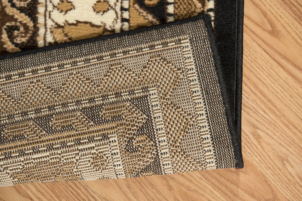 Black Bordered Area Rug N489