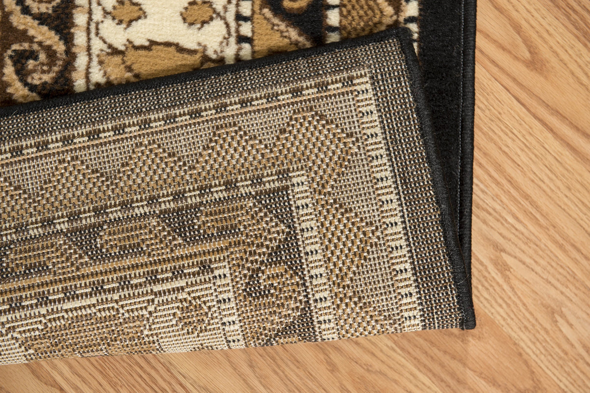 Black Bordered Area Rug N489
