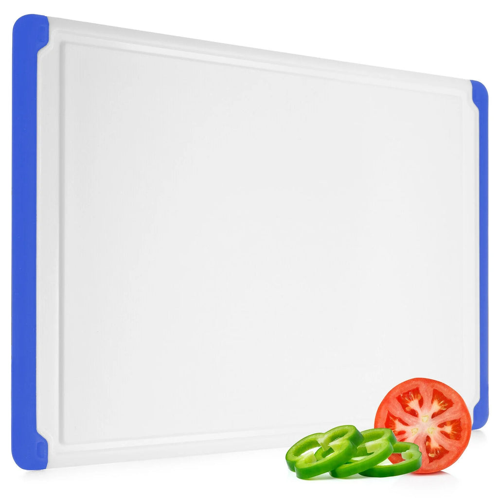 Blue Plastic Cutting Board with Drip Grooves N827153
