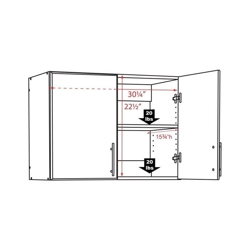 32x22 Stackable Wall Storage Cabinet in Espresso P754801