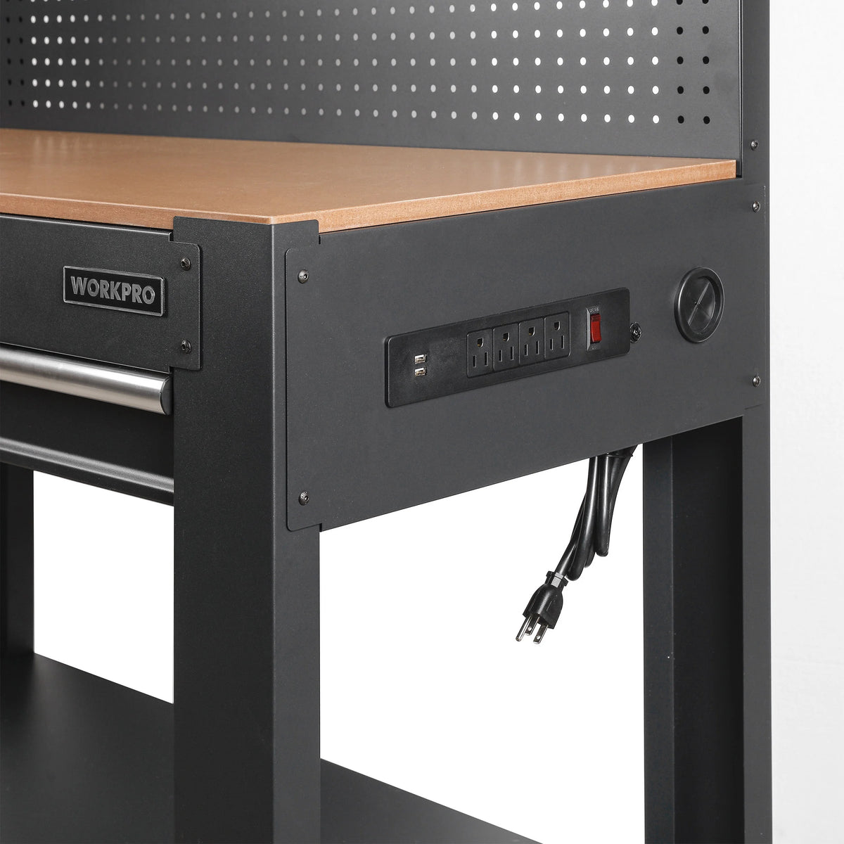 45-in Steel Multipurpose Workbench with LED Light & Power Strip X1673