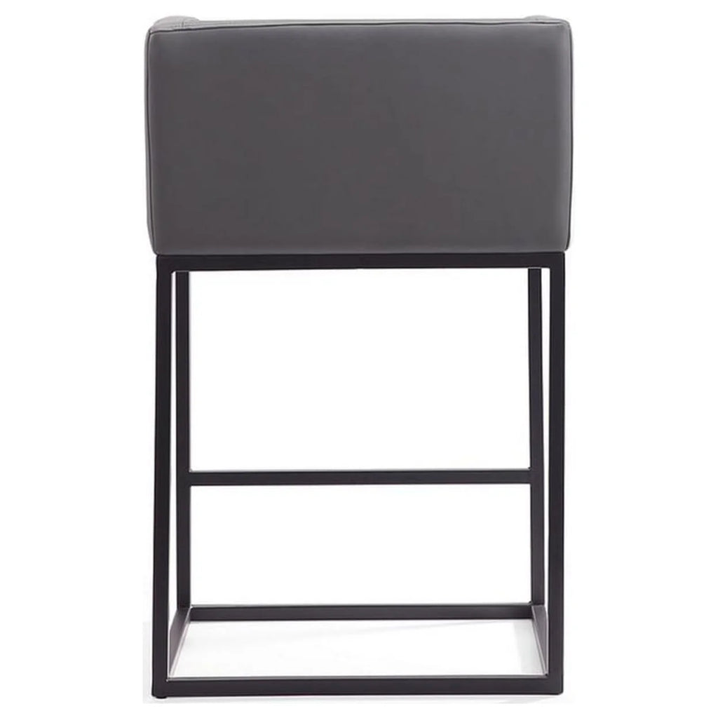 Faux Leather Counter Stool in Gray Q109
