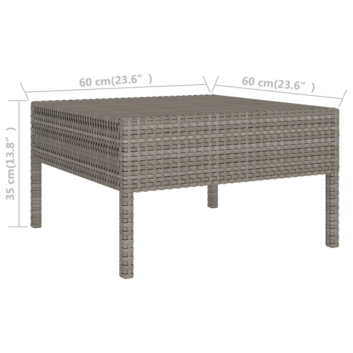 6 Piece Gray Poly Rattan Outdoor Sectional Sofa Set with Coffee Table G8370