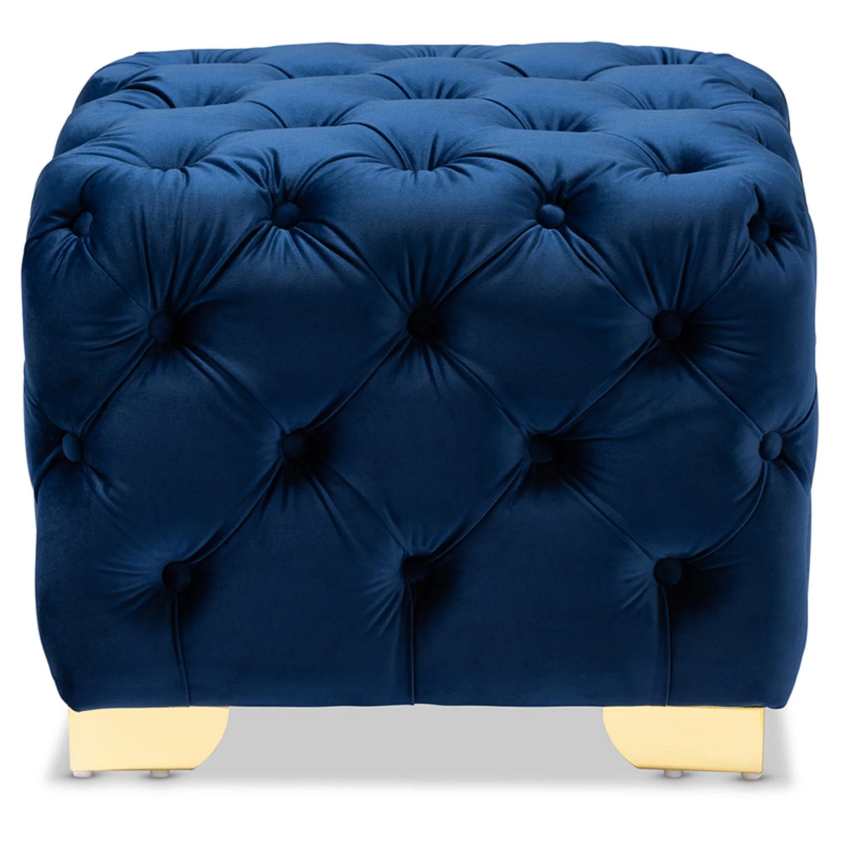 Royal Blue Velvet Ottoman G969633
