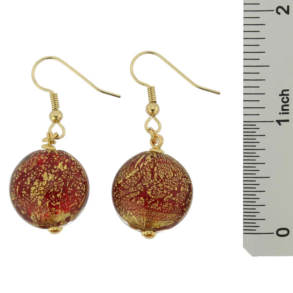 Murano Glass Earrings Ruby Red F628168