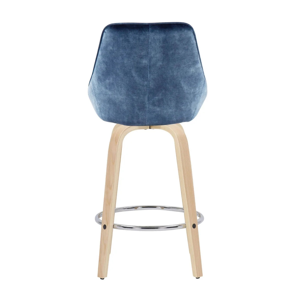 Blue Velvet Fixed-Height Counter Stool Z17991