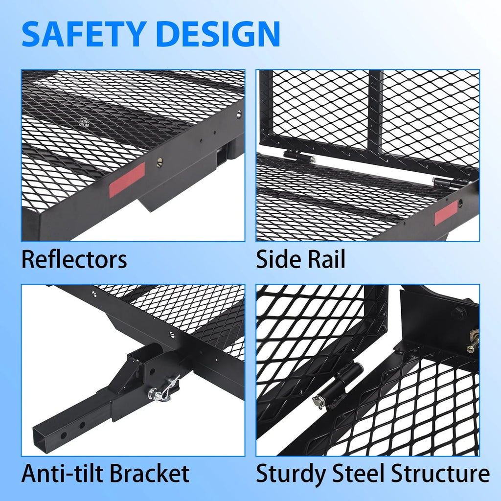 Folding Hitch Cargo Carrier Rack 500LBS T625