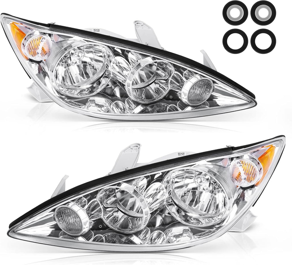 Chrome Housing Clear Lens Headlights Assembly H1431